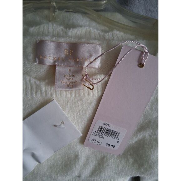 Rachel Parcell Sweater Scalloped Crewneck Small Ivory Cloud Nordstrom NWT - Picture 3 of 8